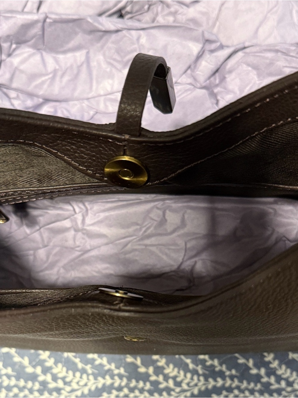 Classic Brown Leather Shoulder Bag - Picture 6 of 8